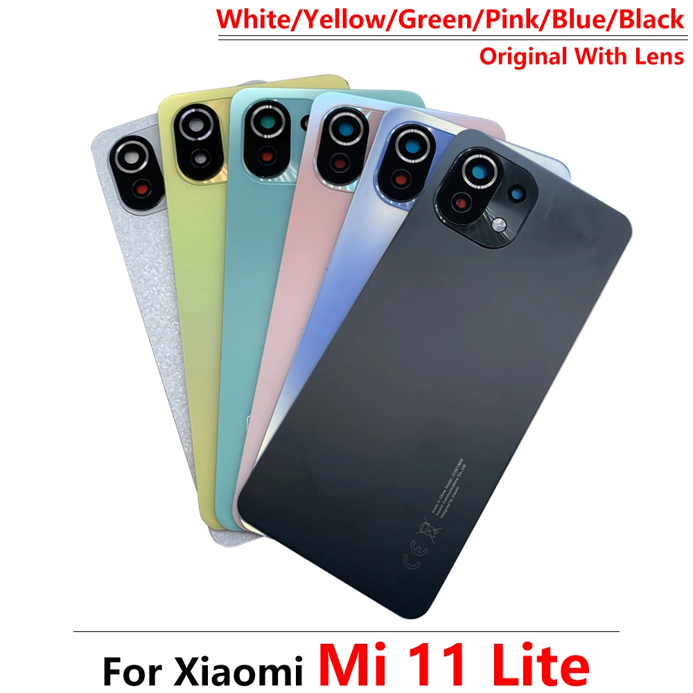 

10 шт. оригинальный для Xiaomi Mi 11 Lite 5G m2101k9ag m2101k9g задняя крышка батарейного отсека Корпус стекло задняя дверь наклейка Xiaomo