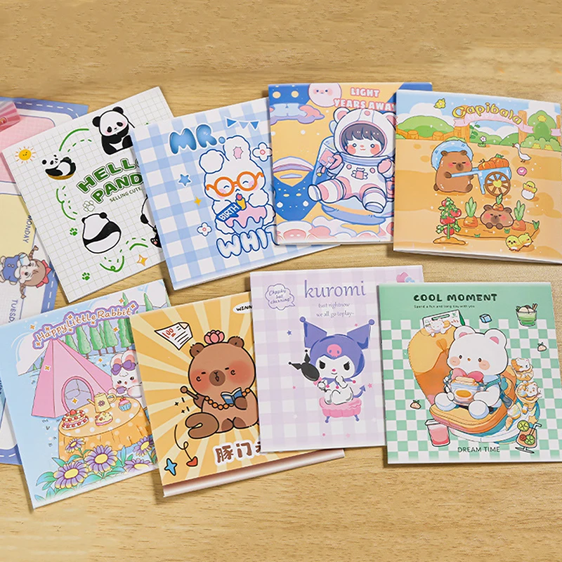 Фото 20 шт., карманные книги с рисунком Kawaii Capybara Panda, мини-дневник, портативный блокнот, милый студенческий блокнот, школьные принадлежности, подарки №5