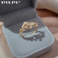 syoujyo korean fashion 585 rose gold butterfly cz ring for women pave natural zircon butterfly ring wedding jewelry gift