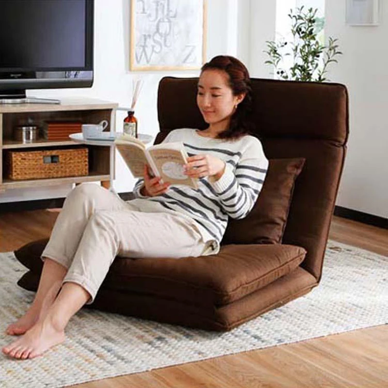 

Japanese-style Soft and Comfortable Lazy Bedroom Bay Window Balcony Single Fabric Tatami Bed Backrest Folding Chair Furniture