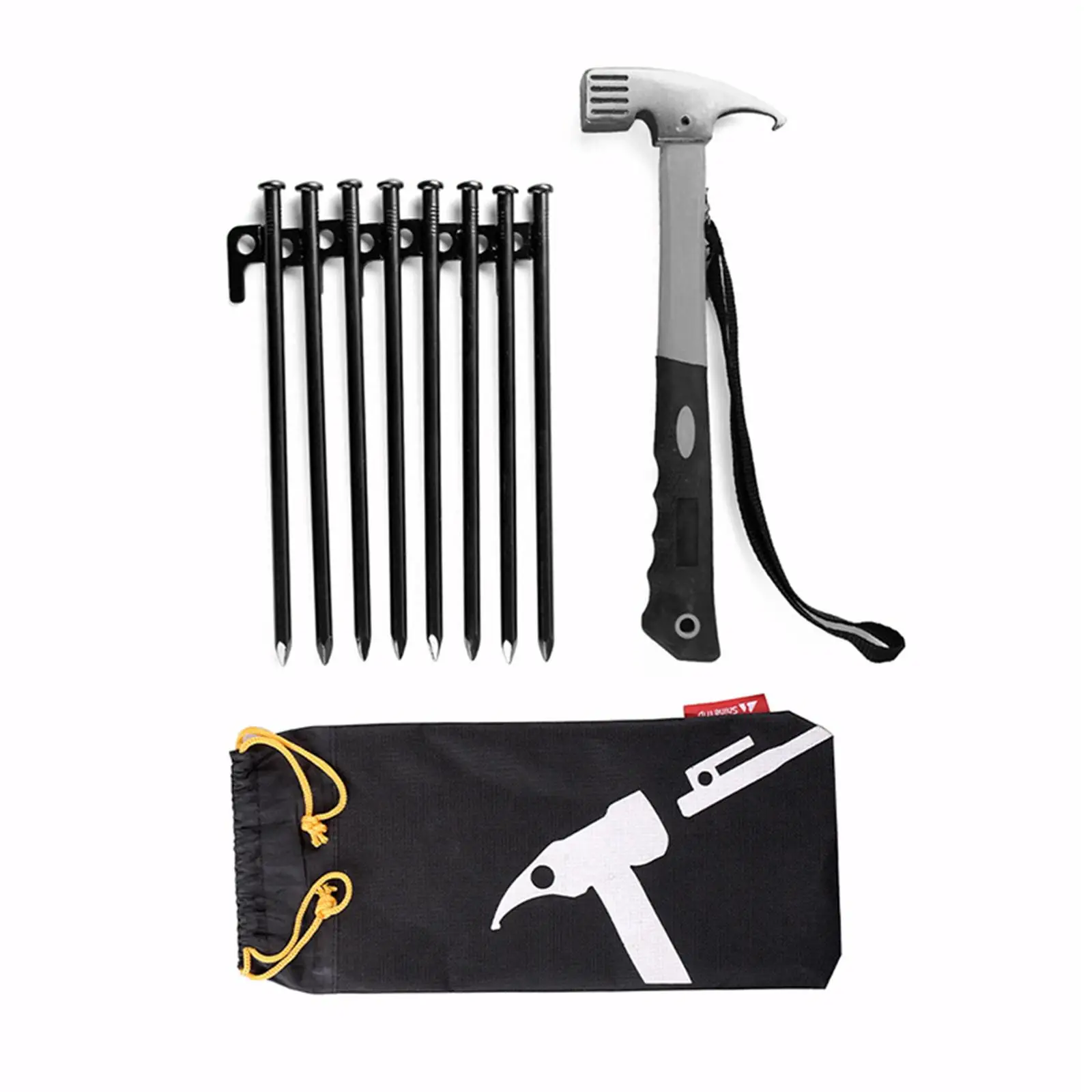 

Multi-Functional Camping Tent Pegs Nails Hammer Set Portable Ground Nails for Backpacking Canopy