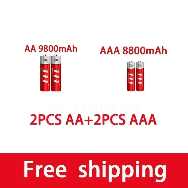 AAA + AA перезаряжаемый 1 5 В 9800 мАч - 8800 щелочная батарея фонарик игрушечные часы