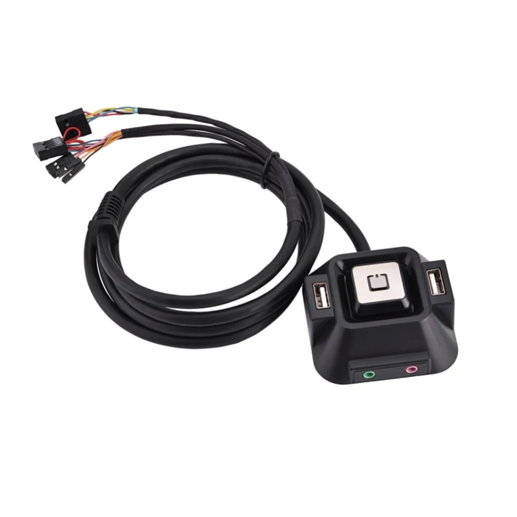 

Computer Desktop Power Button Dual USB Audio Interface Computers Switch
