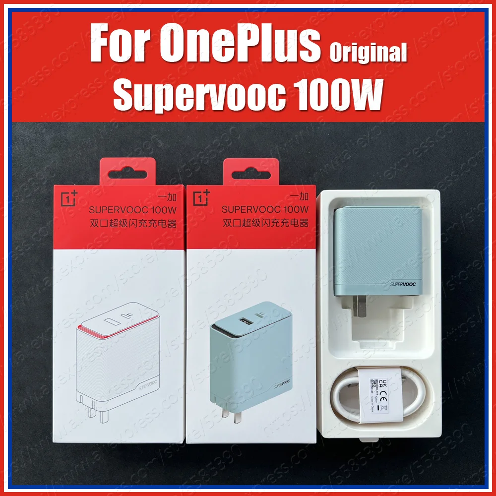 VCBAUACH 1A1C OnePlus 100 Вт Зарядное устройство SuperVooc 10A адаптер питания с двумя портами EU UK AU для OnePlus 11 Ace 2 11R 10 Pro Ace 2V
