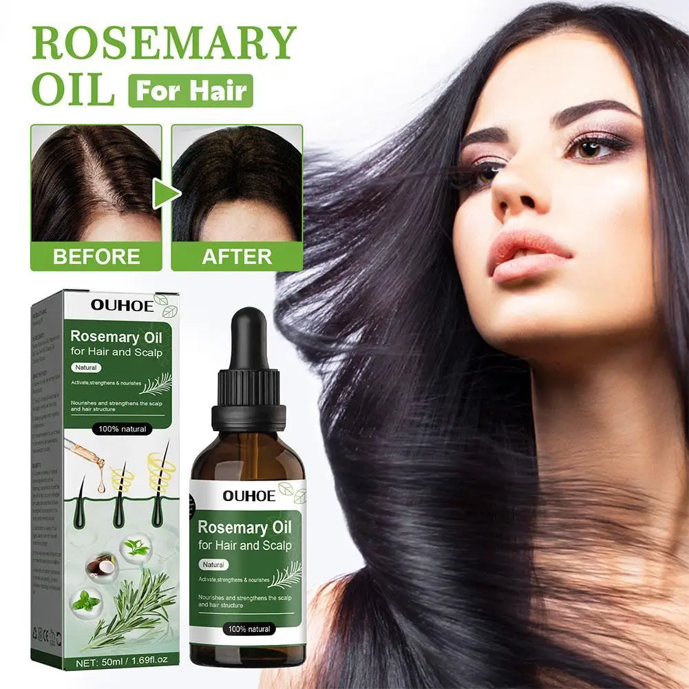 50ml Pure Rosemary Hair Oil For Dry Scalp Stimulates Essential Oil Refreshing Firming Skin Rosemary Oil Hair Care