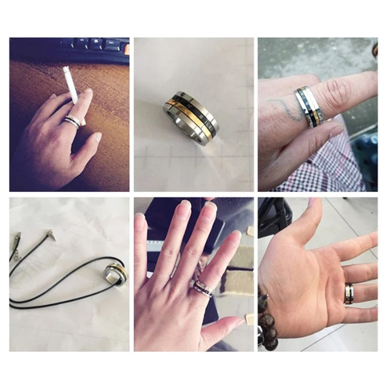 Мужское вращающееся кольцо с календарем для беспокойства времени недели даты