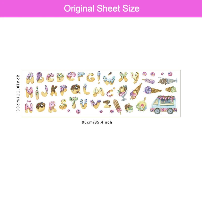 Милые наклейки на стену с изображением мороженого десертов и букв для украшения