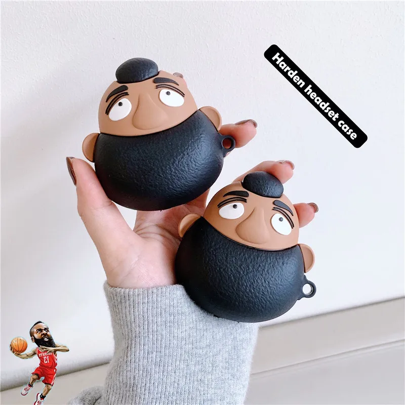

Cartoon Harden Case For Airpods 1/2 Soft Shockproof Silicone Wireless Bluetooth NBA Basketball Protection Cover