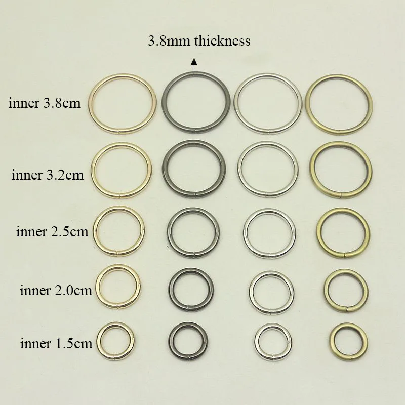

50Pcs 15-38mm Unwelded Metal D O Rings Buckles Dog Collar Clasp Clips Buckle Bag Strap Belt Clothes Hat Parts Accessories