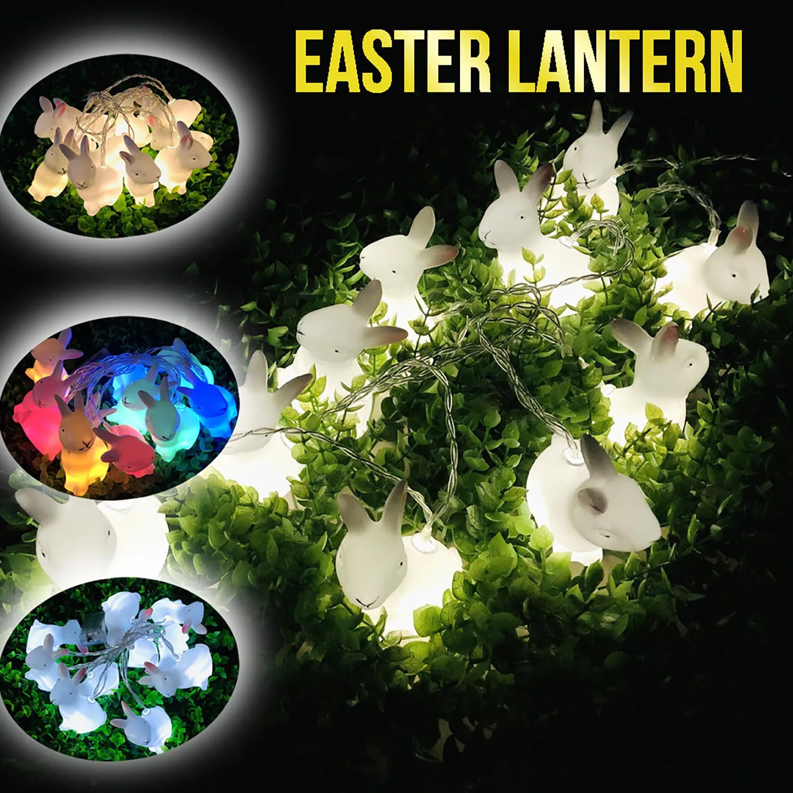 

Пасхальная светодиодная гирлянда в виде кролика, пасхальное украшение для дома, сказосветильник светильник в виде моркови, кролика, товары ...