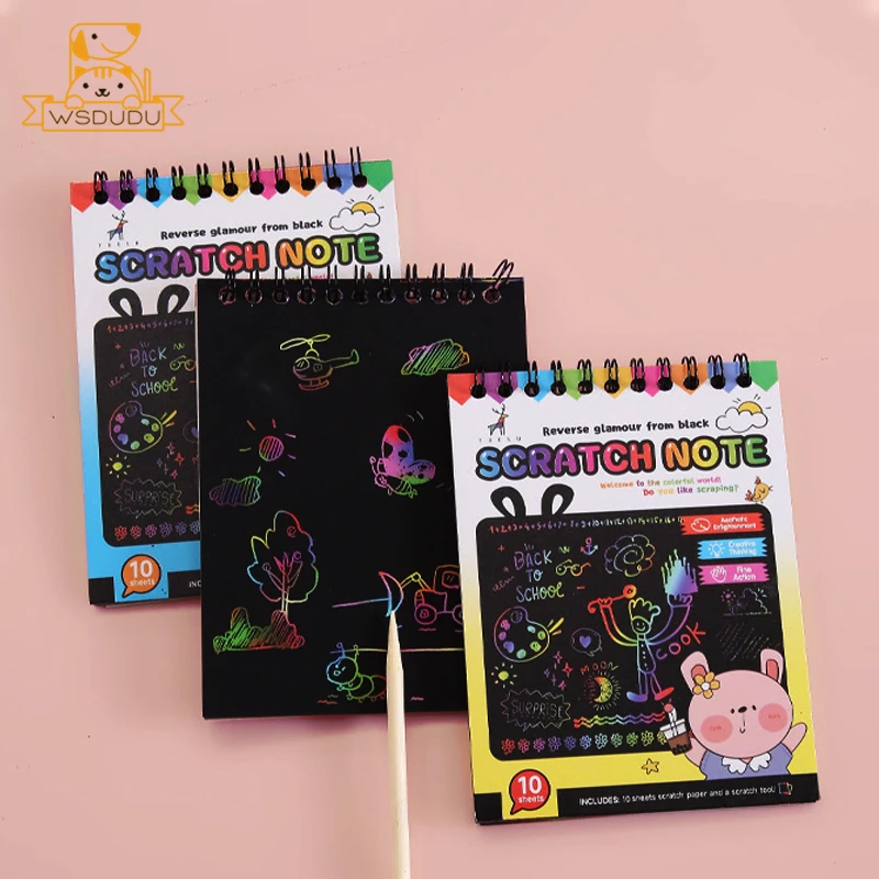 Набор для рисования Радуга 30 листов 3 шт. 3PCS скребок книги наборов DIY Magic Rainbow