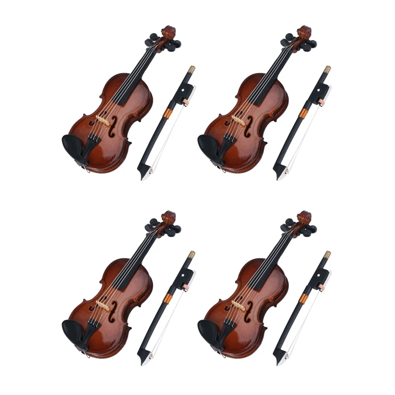 

4X Gifts Violin Music Instrument Miniature Replica With Case, 8X3cm