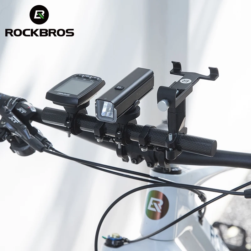 

ROCKBROS Bicycle Handle Extension Bracket Phone Gopro Gps Holder Carbon Grain Multi-functional Mount Support Bike Accessories