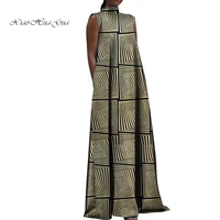 sleeveless african dresses for women long maxi dress lady robe women african clothes party gown 4xl 5xl plus size wy8444