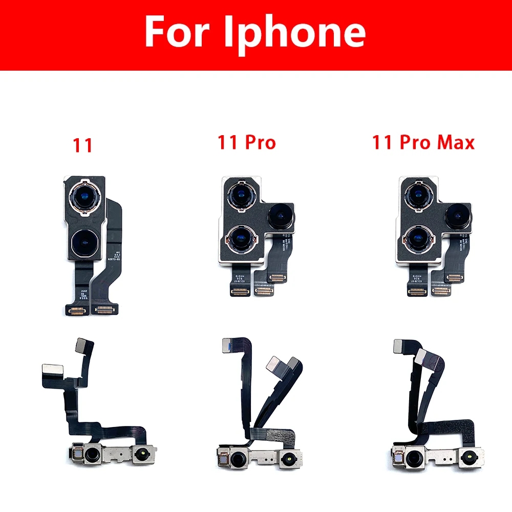 Фото Модуль камеры заднего вида для iPhone 11 14 Pro Max, оригинал, 100% протестирован, гибкий + фронтальная камера, Замена для IPhone 14 Plus №3