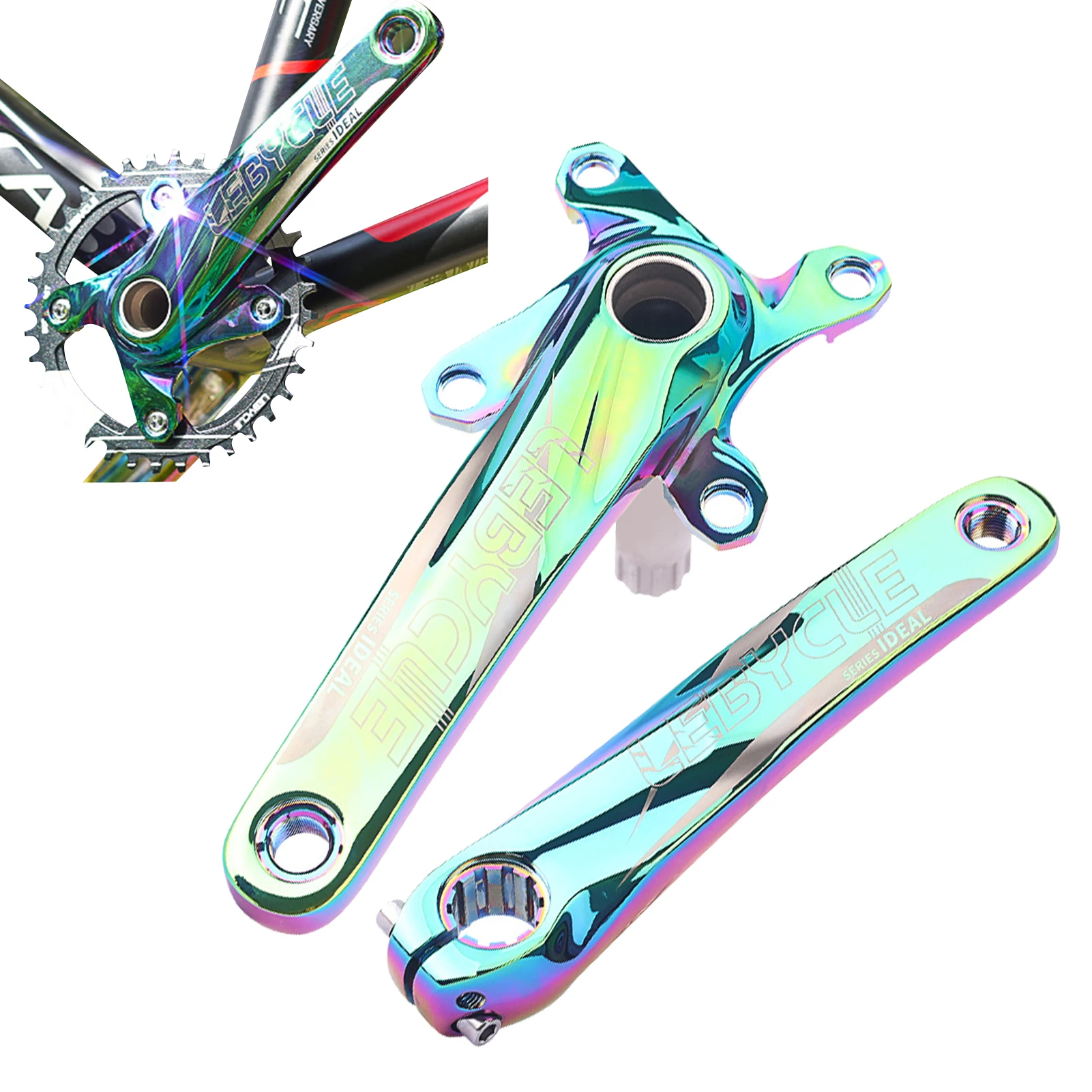 

Bike Crank Set Aluminum Alloy Bike Crankset 32/36/38T Bicycle Crankset High Strength Bike Chainring Wear-resistant Durable