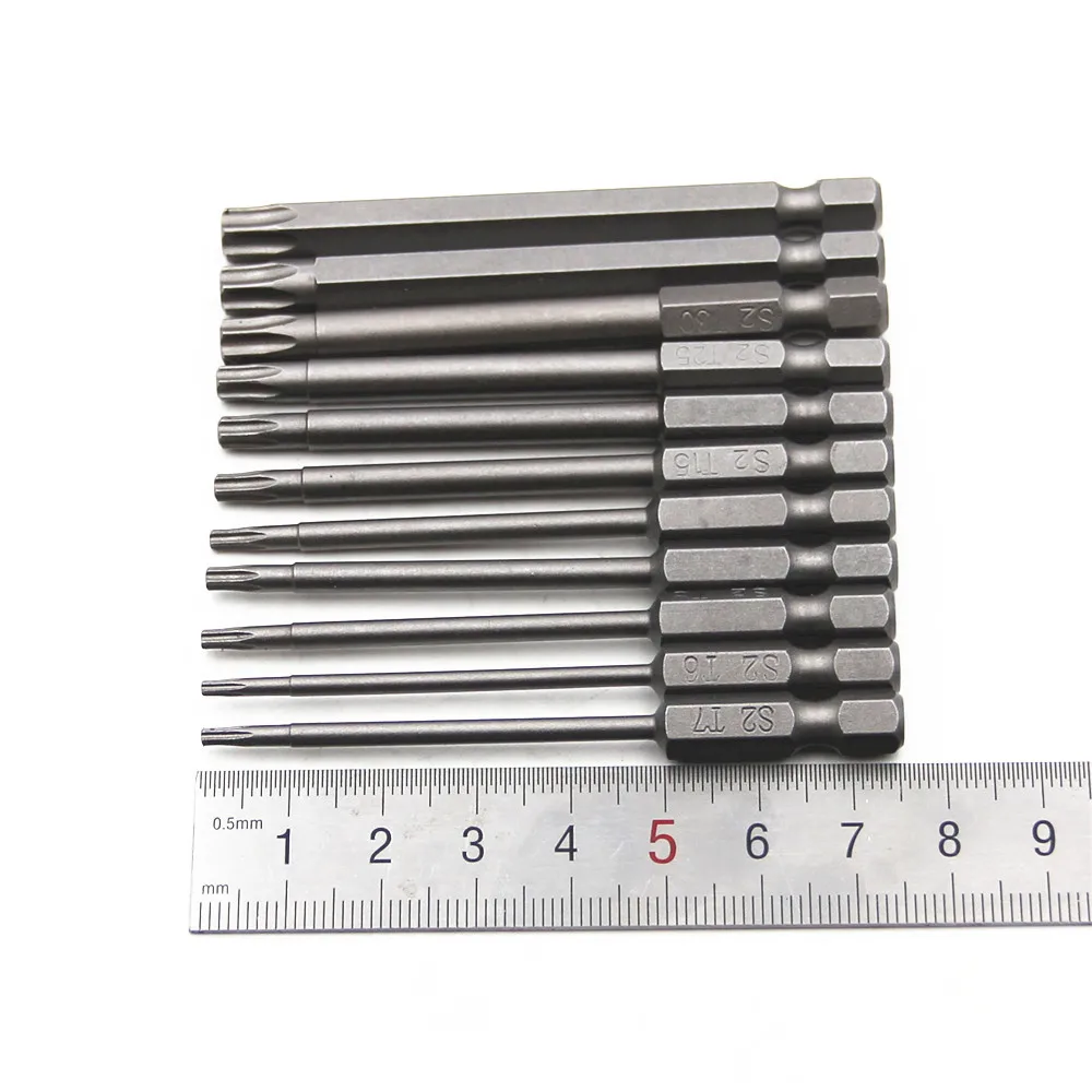 

12PCS 1/4" Hex Bits Driver Tamper Proof Security Drill Magnetic Bit Set Screwdriver Flat Head Hexagonal Screwdriver Bits 50mm