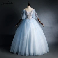 elegant light blue tulle appliques sweetheart evening dresses shiny beaded princess quinceanera prom gowns vestidos de 15 a%c3%b1os