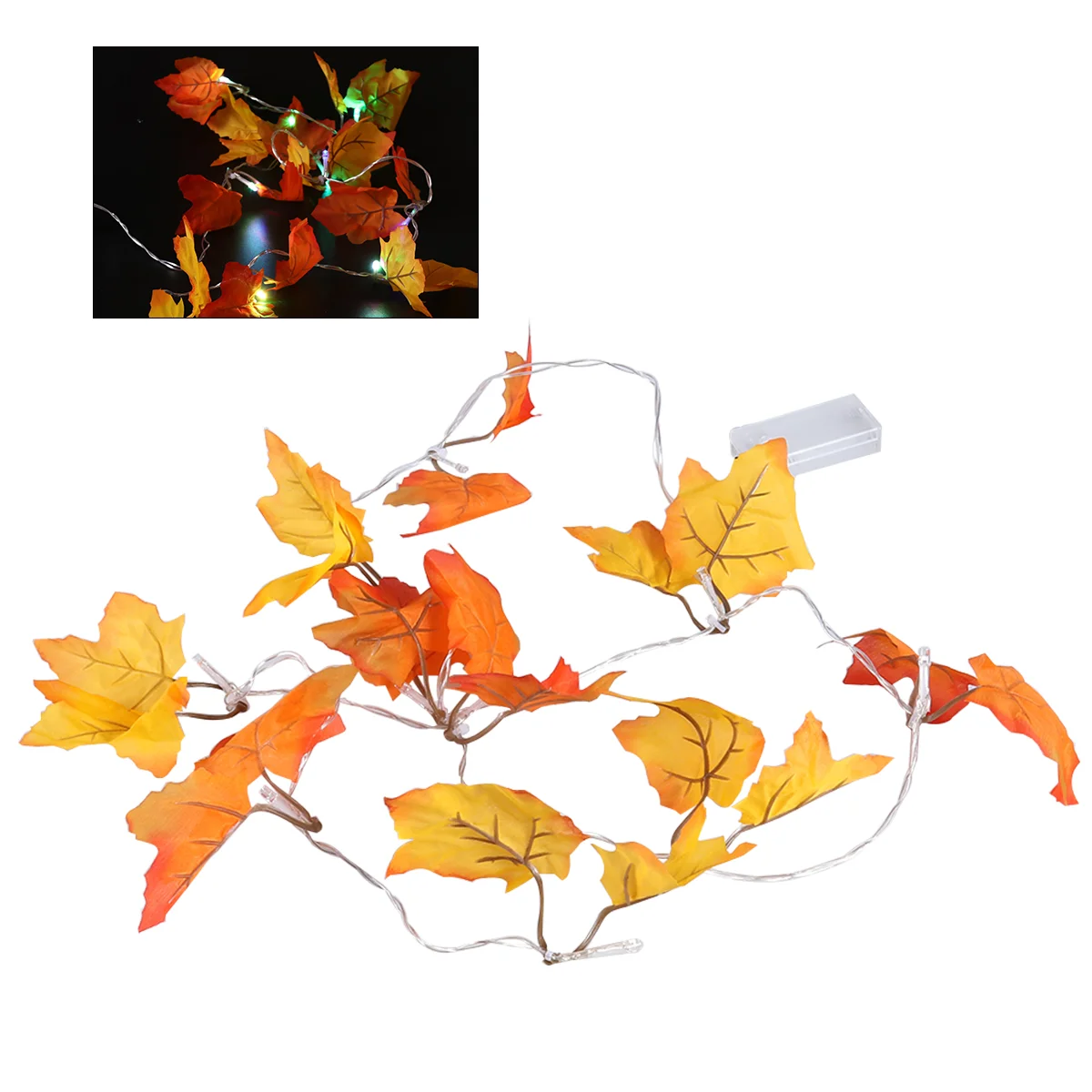 

Fall Lighted Maple Leaves Garland String Lights Decoration Lights for Thanksgiving Autumn Party, Colorful