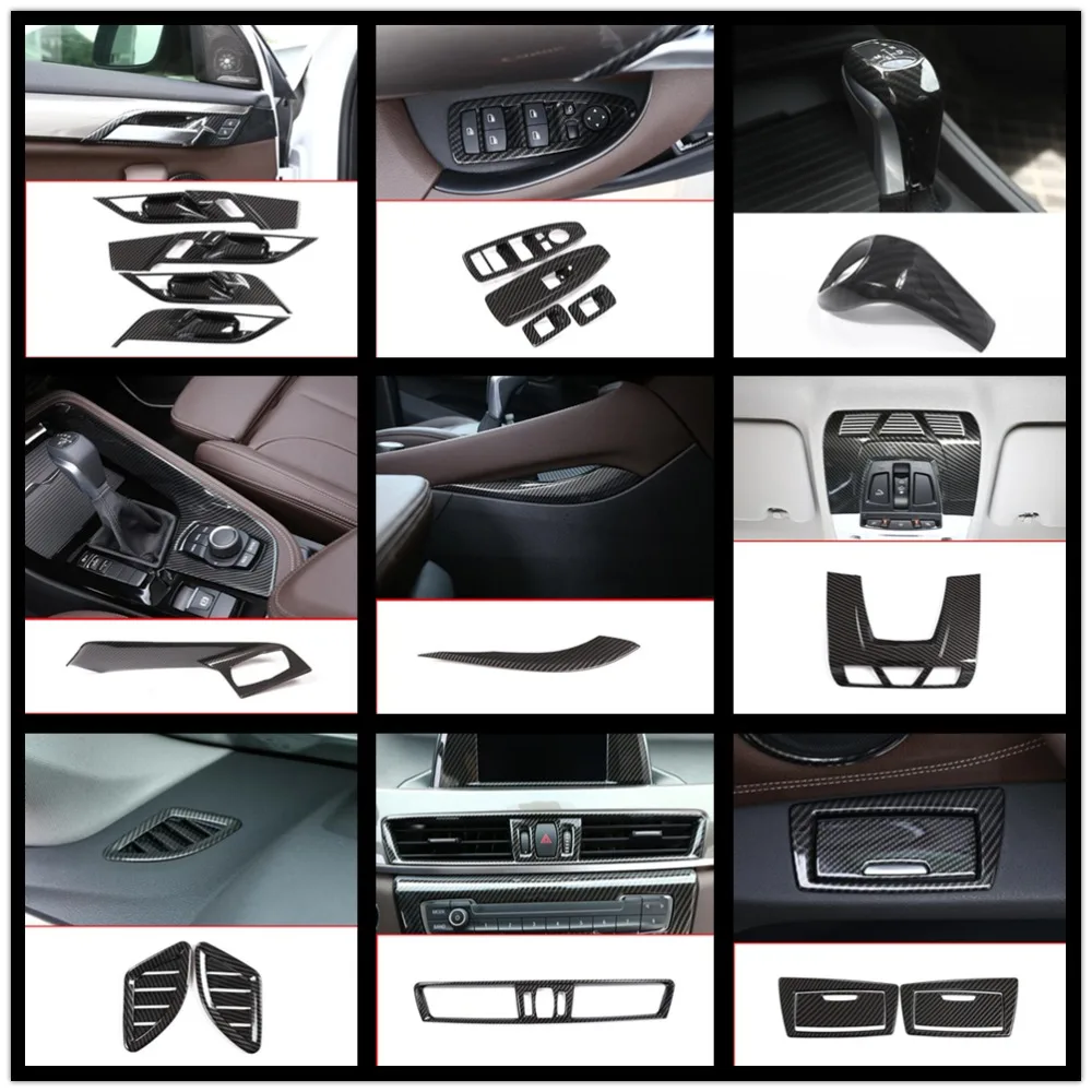 

Углеродное волокно ABS хром внутренняя Центральная крышка отделка автомобильные аксессуары для BMW X1 F48 2016 2017 2018 автостайлинг