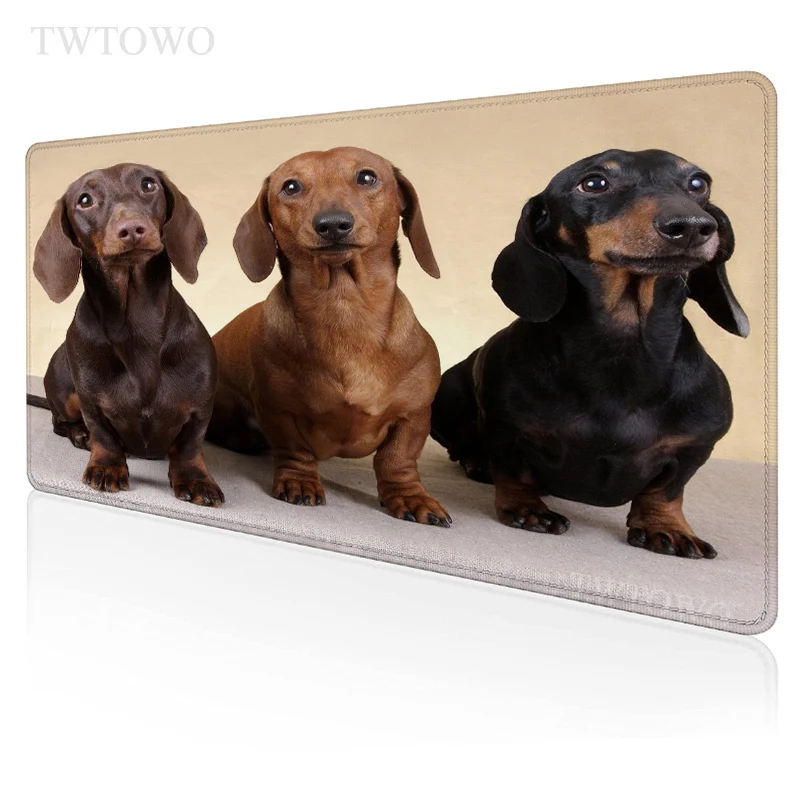 Dog Dachshund Mouse Pad Gamer XL Large HD Computer New Mousepad XXL Desk Mats Natural Rubber Anti Slip Soft Laptop Table Mat