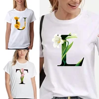 flower color printing short sleeve t shirt trend clothing summer t shirt for women casual comfortable o neck pullover tees tops