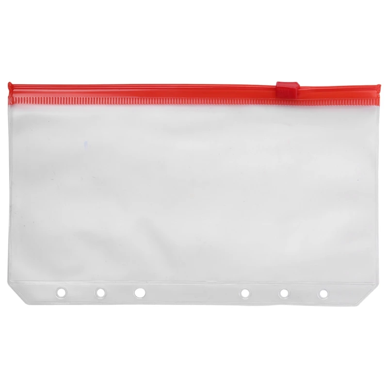 

48 Piece Binder Pockets A6 Holes Zipper Cash Envelopes Multicolor Cash Envelopes For 6-Ring Notebook Binder Planner