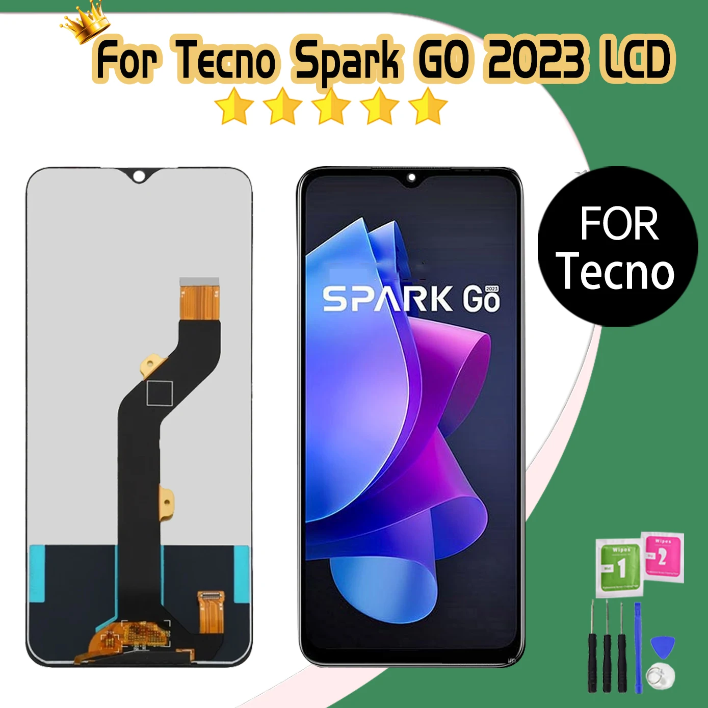 100% протестированный 6 6-дюймовый ЖК-дисплей для Tecno Spark Go 2023 BF7n BF7 сенсорный экран в
