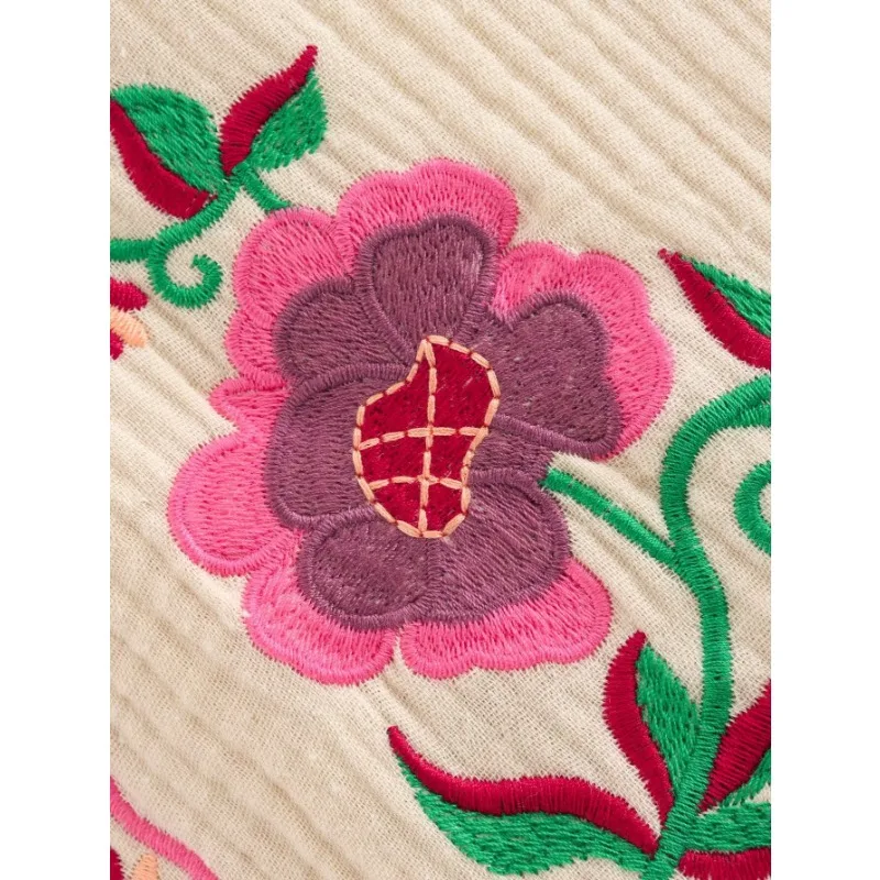 Женский жилет с вышивкой TRAF ZR модель 2024 года модный летний индивидуальный в