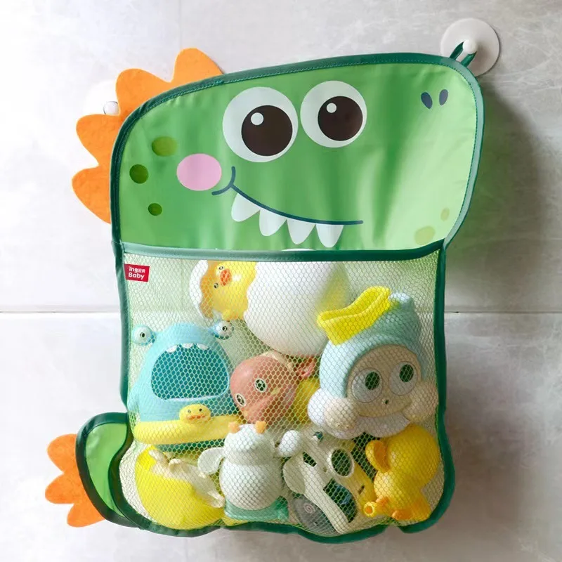 

Dinosaur Animal Baby Bath Toys Organizer Kids Tidy Storage Suction Bathroom Bathtub Doll Hanging Bag Basket Mesh Bag Water Toys