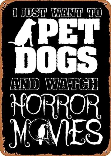 

Собака питомец ужас Хэллоуин винтажный вид металлический знак патент художественные принты Ретро подарок 8x12 дюймов