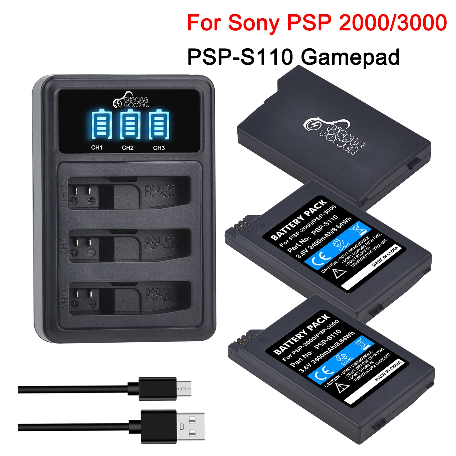 PSP 2000 Battery for Sony PSP2000 PSP3000 PSP S110 Controller + Charger