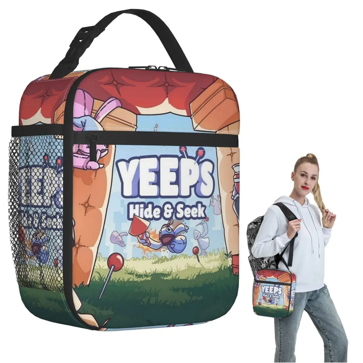 Фото Термосумка для обедов Yeeps Hide And Seek для женщин и детей, герметичная, для хранения продуктов, термосумка-тоут №1
