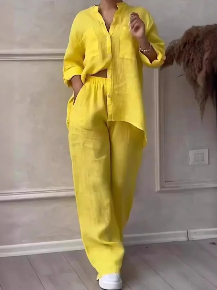 Весенне-осенняя повседневная простая рубашка с карманами и длинными рукавами