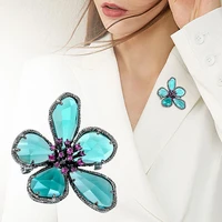 retro corsage fashion trend crystal flower brooch female jewelry pin buckle decoration creative brooches temperament accessories