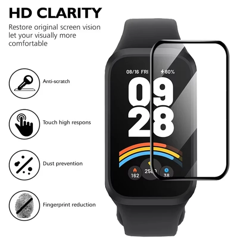 Фото 1-5 шт. Защитная пленка для экрана Xiaomi Mi Band 9 8 Active Аксессуары Мягкий изогнутый край (не стекло) для Xiaomi Redmi band 3 2 пленка №2