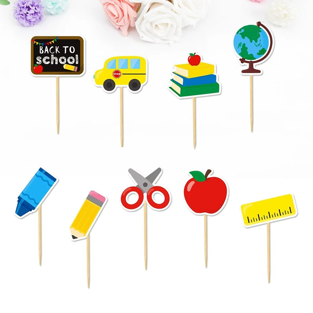 

36pcs Back to School Party Cake Topper Cake Topper Decoration Desserts Topper Decoration