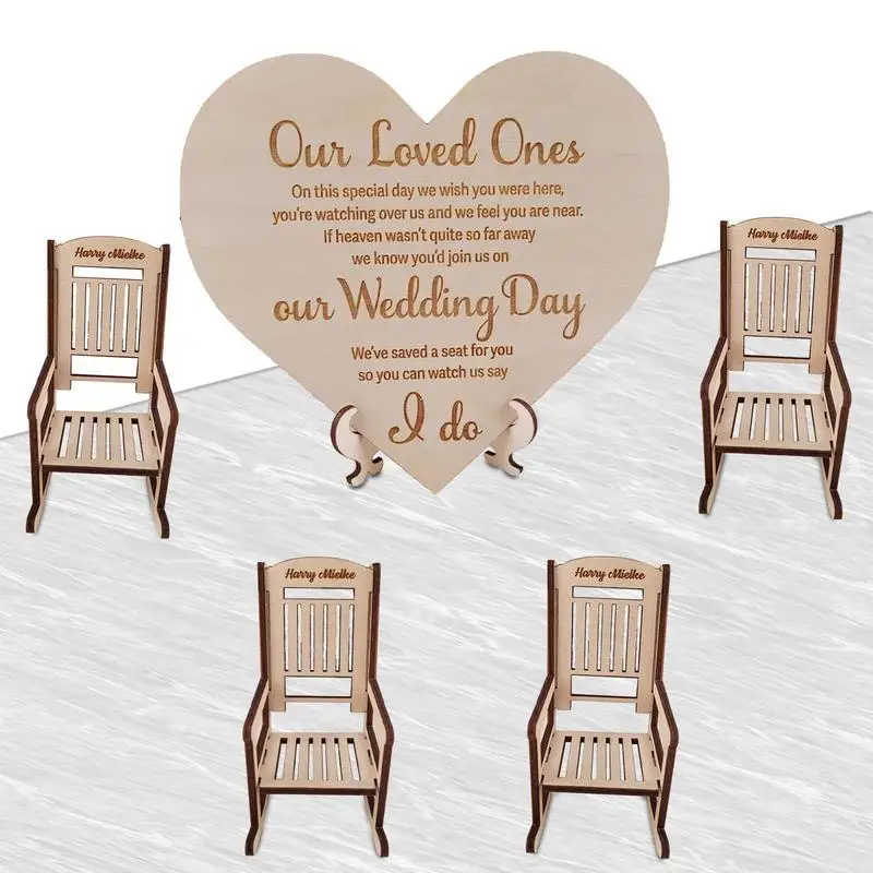 

Wedding Memorial Chair Sign Decorative Signs Plaques For Memory Of Loved Ones Durable Love Wooden Sign Wood Wedding Memorial