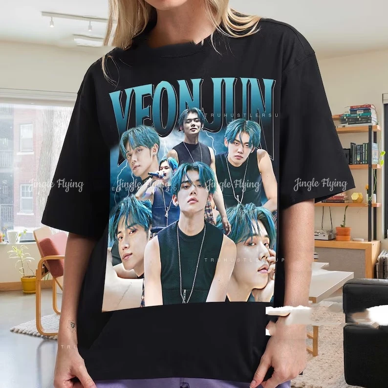 Винтажная рубашка с рисунком Yeonjun Футболка Kpop Bootleg Ретро футболка