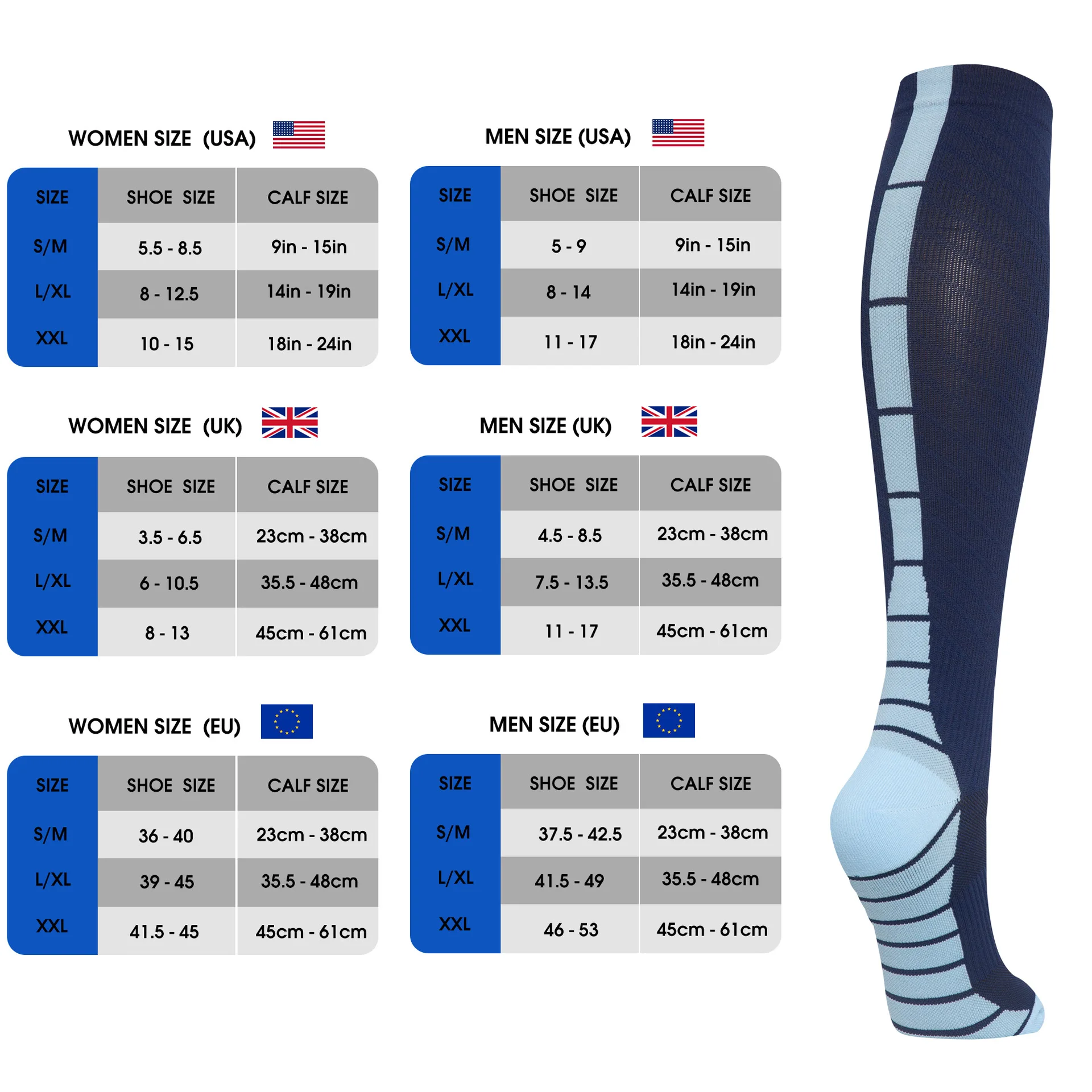 Pressure Socks Outdoor Mountaineering Golf Sports Socks Marathon Running Socks Long Distance Running Leg Compression Knee Socks