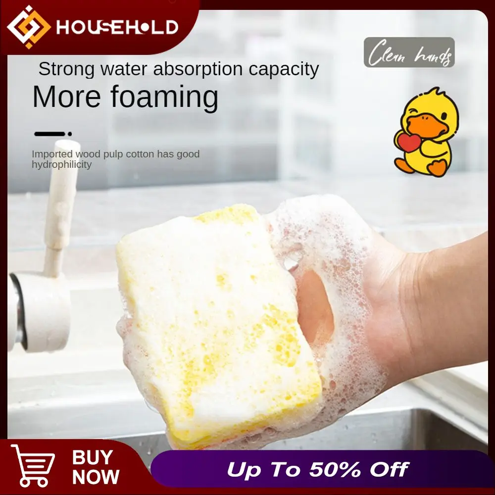 

5pcs Creative Dishcloth Portable Sponge Wipe Oil Absorbing Household Dishwashing Cloth Kitchen Tools Cartoon Cleaning Supplies