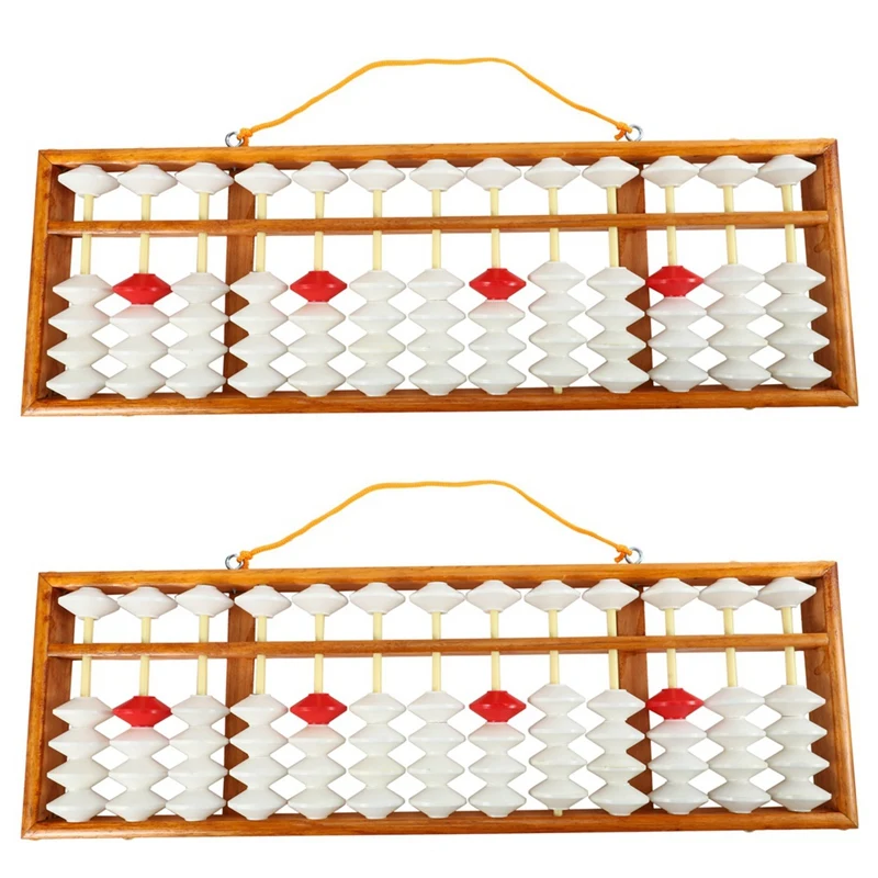 

2X Abacus Chinese Abacus Mathematic Education Teacher Calculator Hanging Abacus Teaching Abacus 58X19cm For Teacher