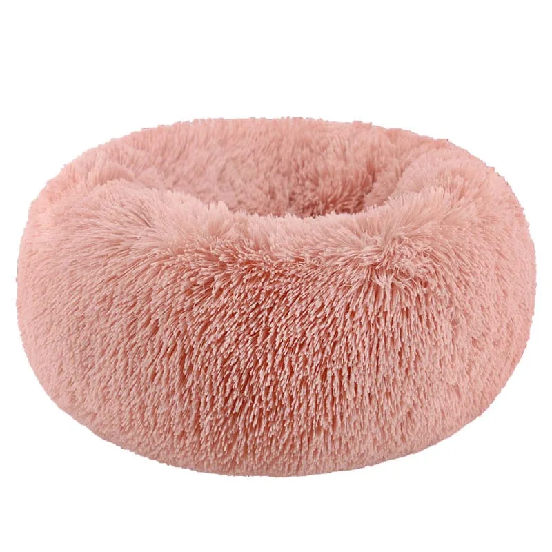 Shaggy Faux Fur Donut Cuddler Warm Plush Princess Cat House Kennel Dog Bed for Medium Dogs Machine Washable Water-Resistant | Дом и сад