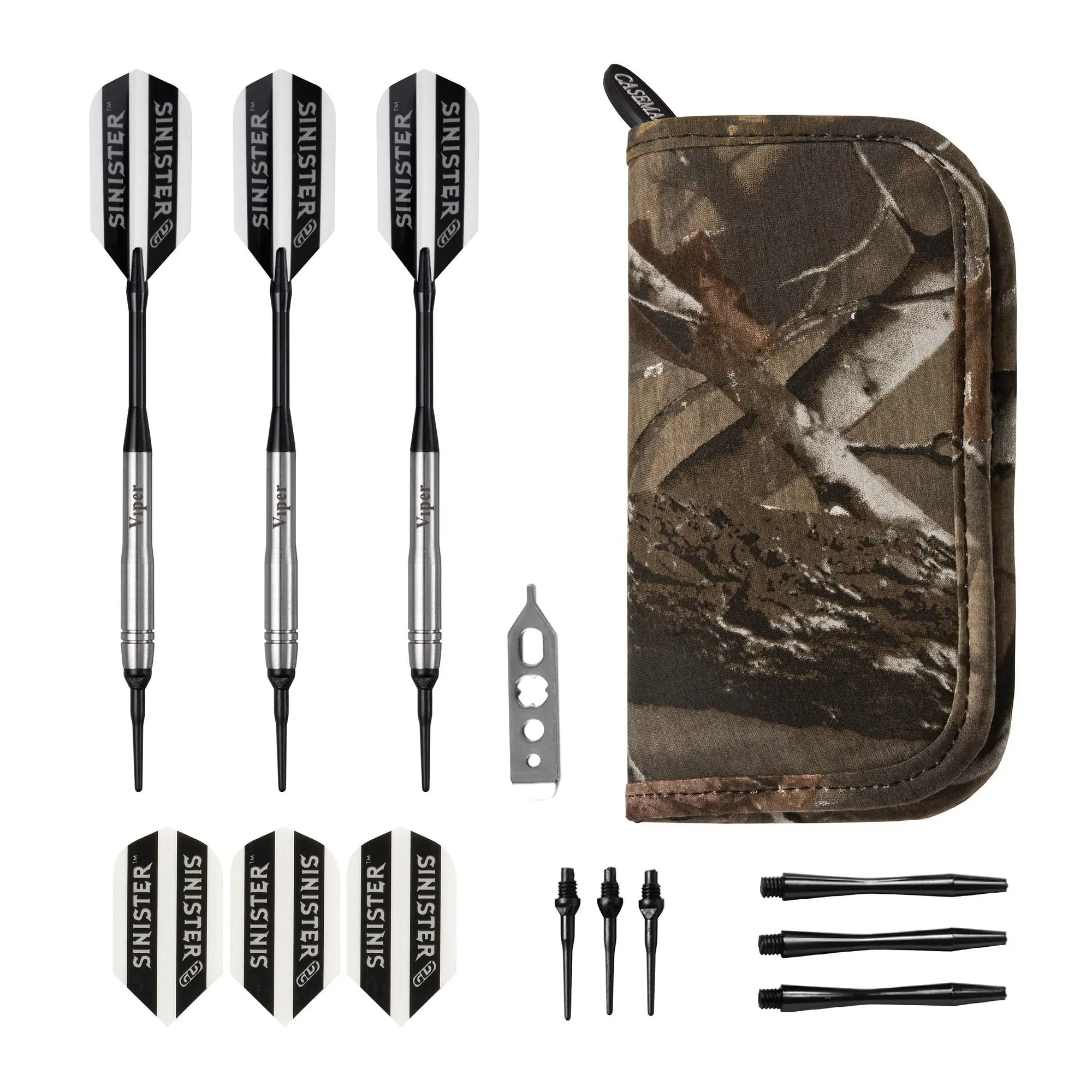 

95% вольфрамовый 18 грамм дротики со скошенным цилиндром и Casemaster Deluxe реальное дерево