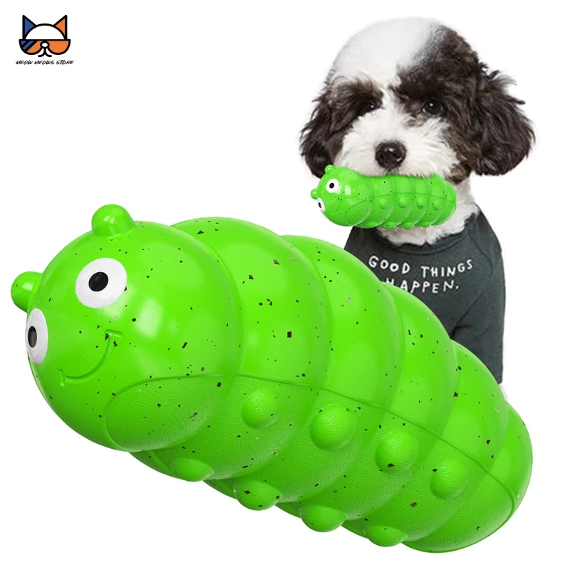 

Dog Chew Toys with Fun Sound-making Increase IQ Release Anxiety Clean Teeth Interactive Game Training Caterpillar Shape Pet Toys