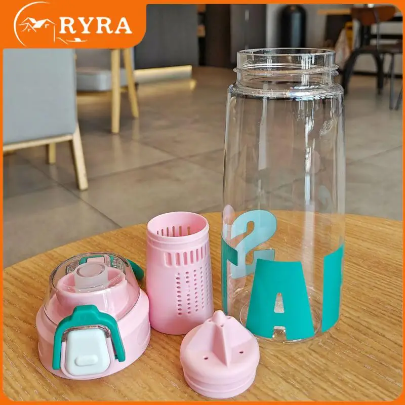 

Bounce Cover Drink Cup Summer Transparent Juicing Cup Sealed And Leak-proof Water Bottle Outdoor Separates Tea And Water Student