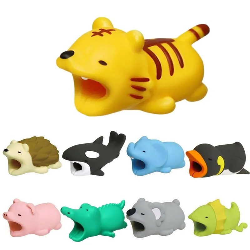 

Защита для кабеля в виде животного для iPhone, USB-кабель для зарядки, светящийся мультяшный держатель для телефона, для домашнего и офисного хра...