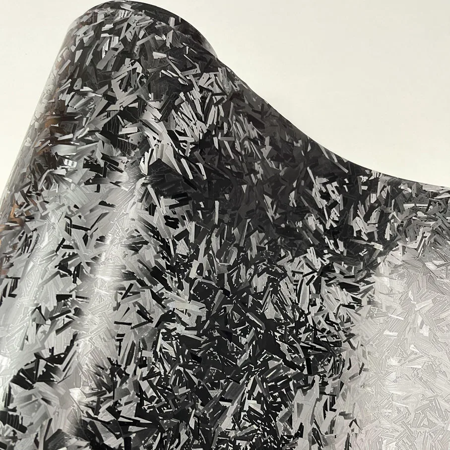 Новое поступление сатиновая черная кованая виниловая обертка из углеродного