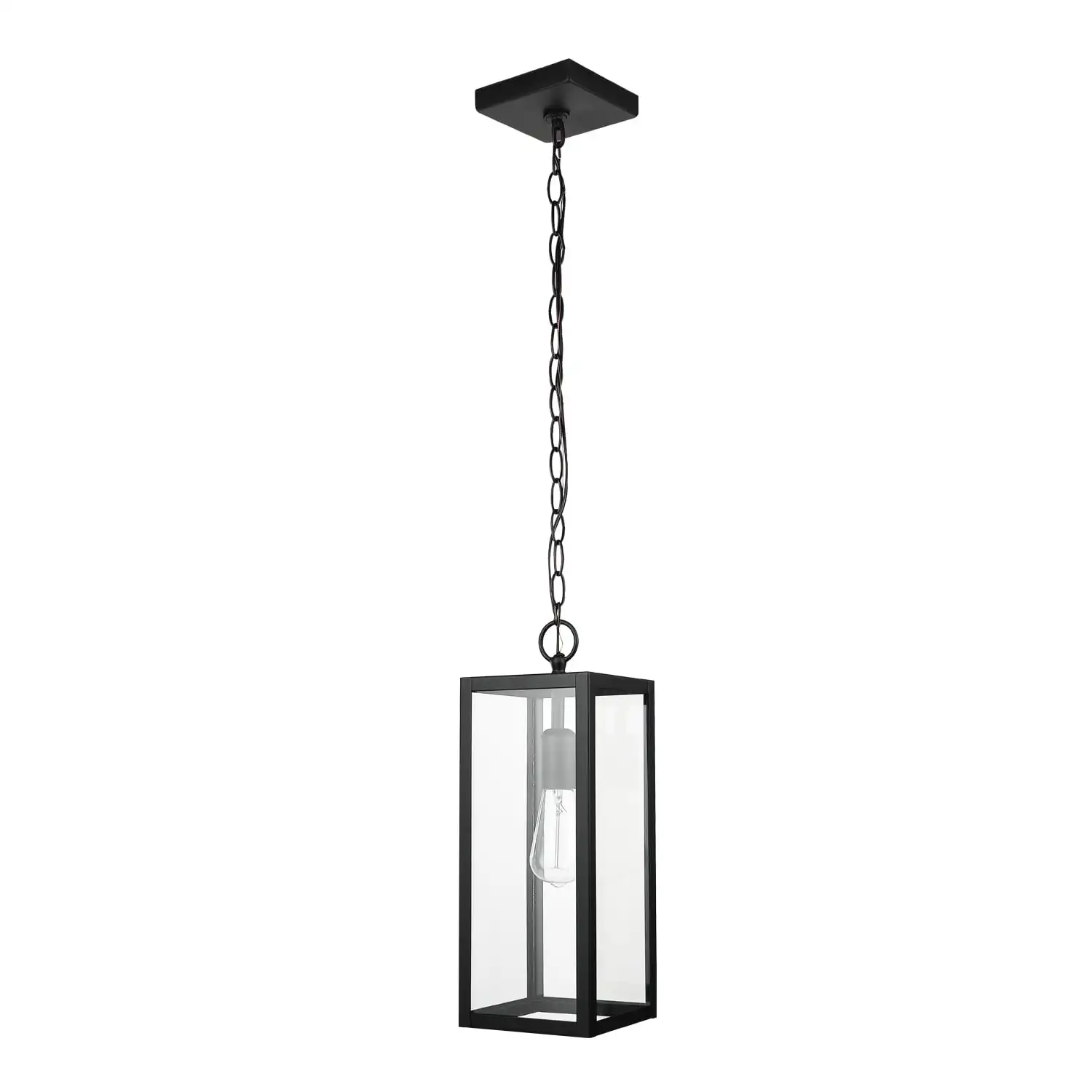 

Globe Bowery 1-Light Matte Black Outdoor Pendant with Clear Glass Shade, 44773