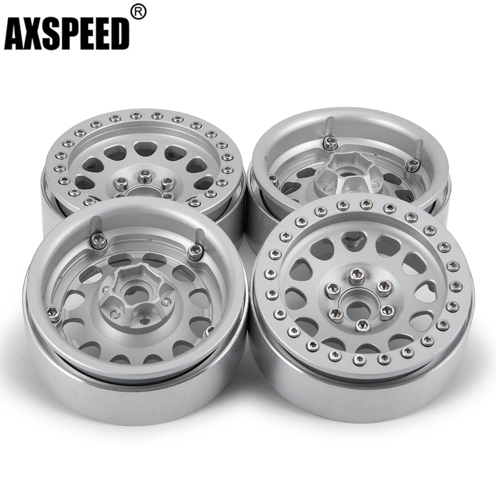 

AXSPEED 4Pcs Aluminum 2.2 inch Beadlock Wheel Rims for 1/10 Axial SCX10 90046 Wraith 90048 TRX4 TRX6 D90 D110 RC Crawler Car